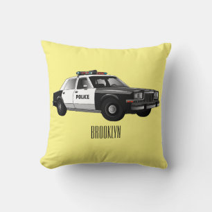 Illustration des Cartoon von Polizeiwagen Kissen
