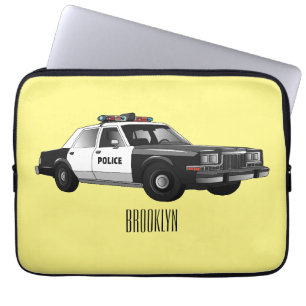 Illustration des Cartoon von Polizeiwagen Laptopschutzhülle