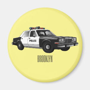 Illustration des Cartoon von Polizeiwagen Magnet