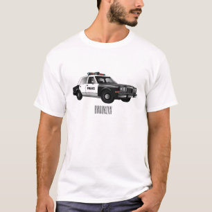 Illustration des Cartoon von Polizeiwagen T-Shirt