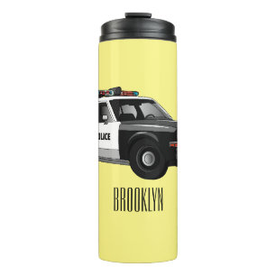 Illustration des Cartoon von Polizeiwagen Thermosbecher