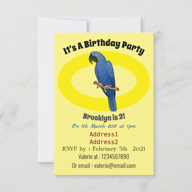 Illustration des Cartoon von Riesenvögeln Einladung (Vorderseite)