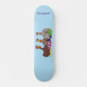 Illustration des Cartoon von Strickhühnern Skateboard