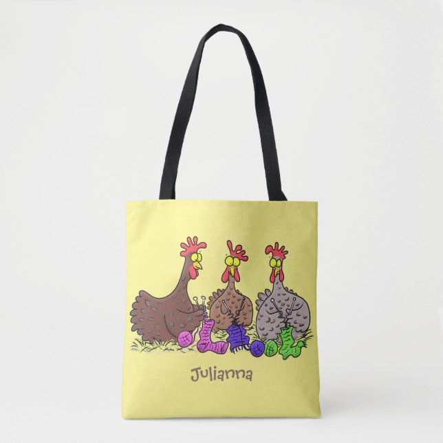 Illustration des Cartoon von Strickhühnern Tasche (Vorderseite)
