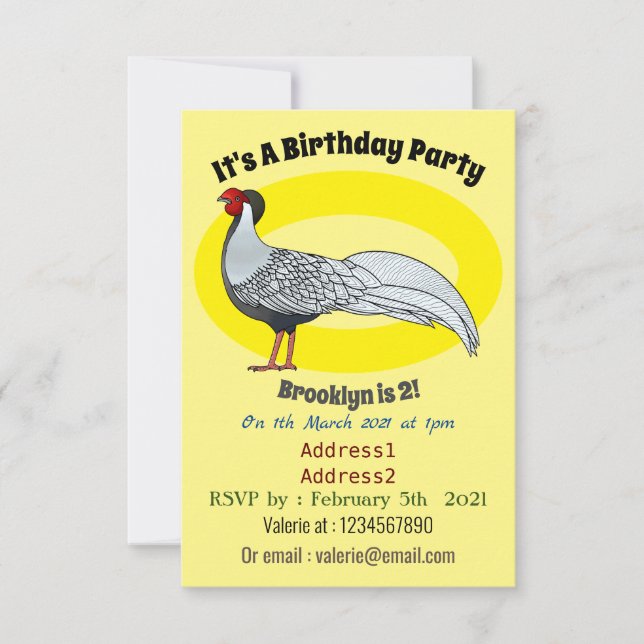 Illustration des Cartoon von Vögeln Einladung (Vorderseite)