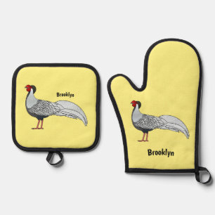Illustration des Cartoon von Vögeln Ofenhandschuh & Topflappen-Set