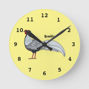 Illustration des Cartoon von Vögeln Runde Wanduhr