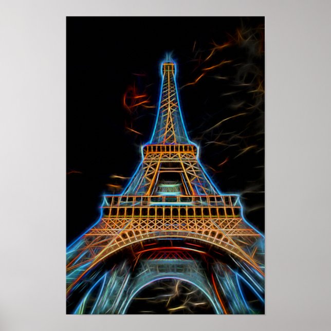 Illustration des Eiffelturms - Paris, Frankreich Poster (Vorne)