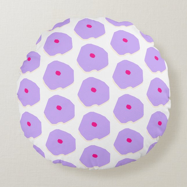 Illustration des fleurs lilas modernes Coussin ron (Devant)