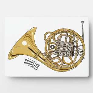 Illustration des französischen Horns von Cartoon Fotoplatte