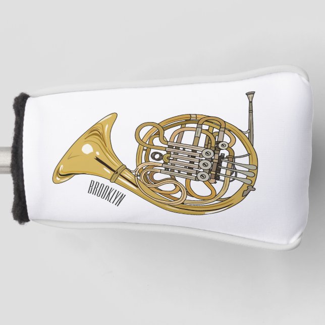 Illustration des französischen Horns von Cartoon Golf Headcover (Vorderseite)