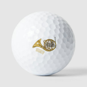 Illustration des französischen Horns von Cartoon Golfball