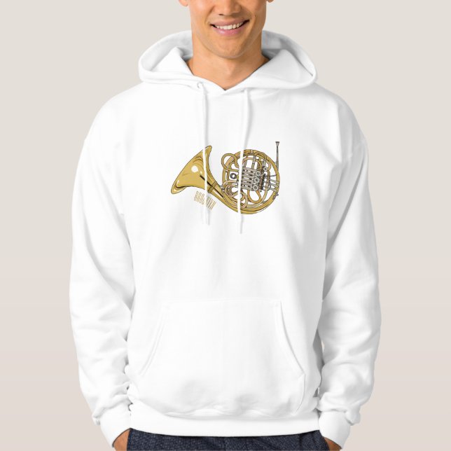 Illustration des französischen Horns von Cartoon Hoodie (Vorderseite)