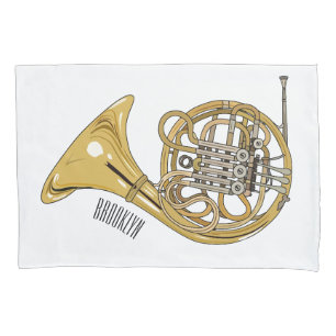 Illustration des französischen Horns von Cartoon Kissenbezug