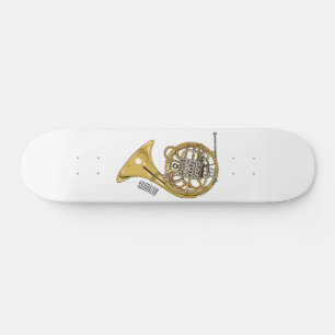 Illustration des französischen Horns von Cartoon Skateboard