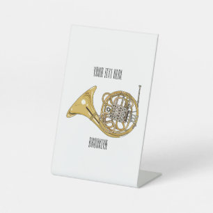 Illustration des französischen Horns von Cartoon Sockelschild