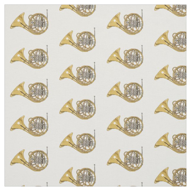 Illustration des französischen Horns von Cartoon Stoff (Muster)