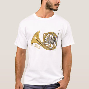 Illustration des französischen Horns von Cartoon T-Shirt