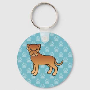 Illustration des französischen Mastiff-Hunde-Karik Schlüsselanhänger