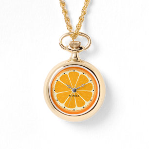 Illustration des frischen Orangensafts von Zitrone Armbanduhr