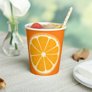 Illustration des frischen Orangensafts von Zitrone Pappbecher