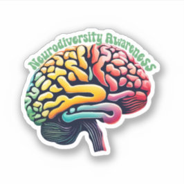Illustration des Gehirns für Neurovielfalt Aufkleber