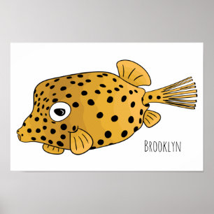 Illustration des Gelben Boxfischs-Cartoon Poster
