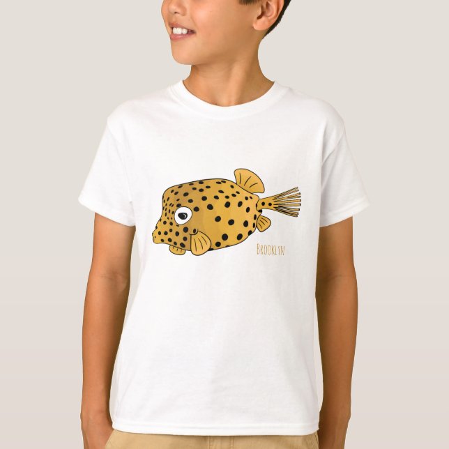 Illustration des Gelben Boxfischs-Cartoon T-Shirt (Vorderseite)