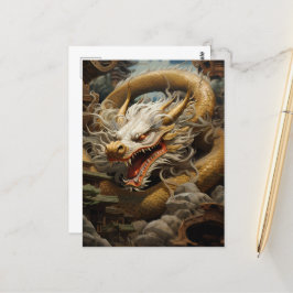 Illustration des Gelben und Weißen Östlichen Drach Postkarte