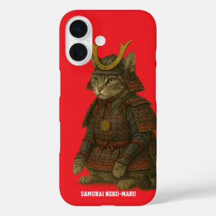 Illustration des gepanzerten Katzenkriegers iPhone 16 Hülle