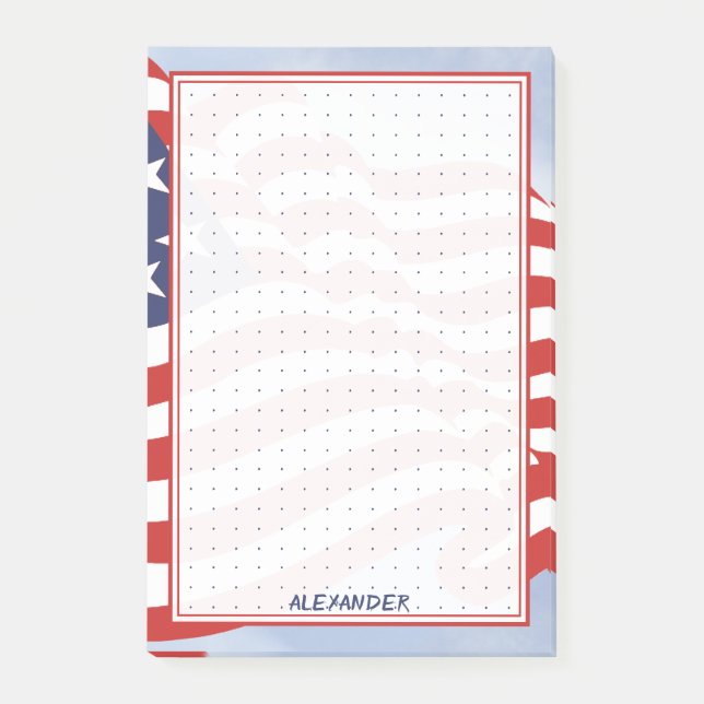 Illustration des gepunkteten Gitters, Patriotische Post-it Klebezettel (Vorderseite)