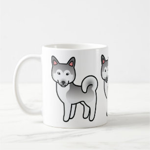 Illustration des grauen und weißen Alaskan Malamut Kaffeetasse