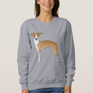 Illustration des Grauhundes von Vater und Weiß Sweatshirt