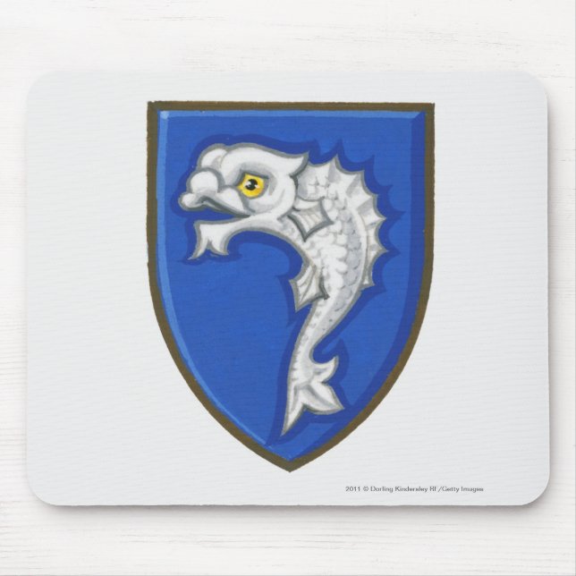 Illustration des heraldischen Fischsymbols auf Mousepad (Vorne)