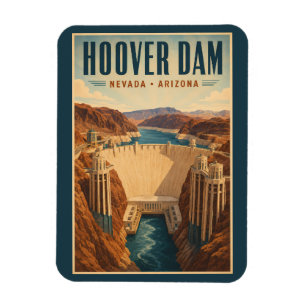 Illustration des Hoover-Staudamm-Kraftwerks Reise  Magnet