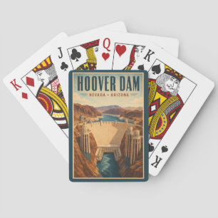 Illustration des Hoover-Staudamm-Kraftwerks Reise Spielkarten