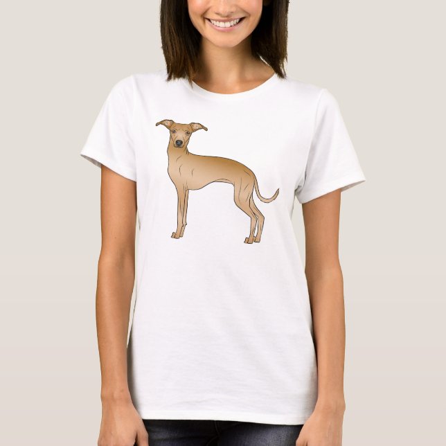 Illustration des italienischen Greyhound-Cartoon T-Shirt (Vorderseite)