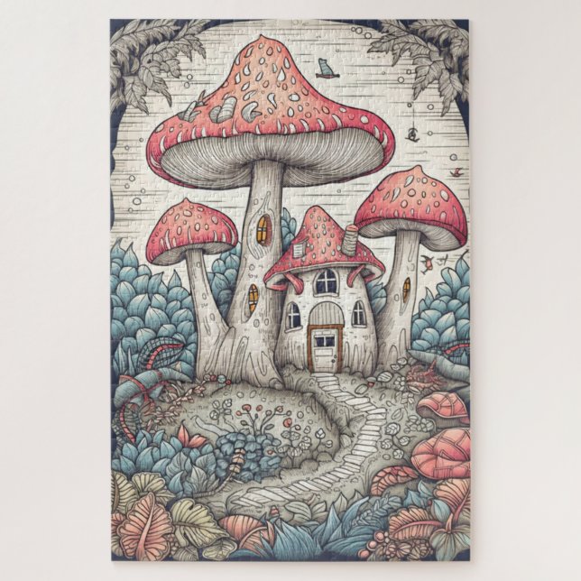 Illustration des kreativen Psychedelic Mushroom Ho (Vertikal)