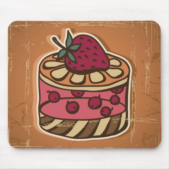 Illustration des Kuchens in der Retro Art Mousepad (Vorne)