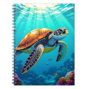 Illustration des lebendigen Meeres von Meeresschil Notizblock