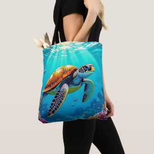 Illustration des lebendigen Meeres von Meeresschil Tasche