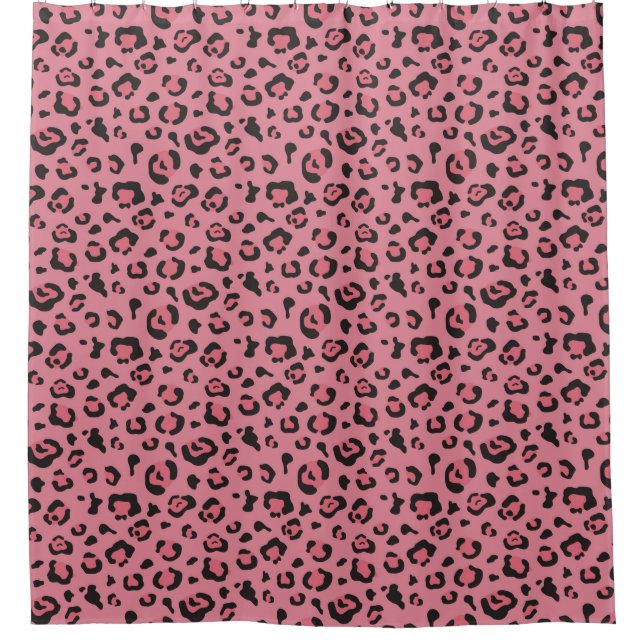 Illustration des Leopard-Rosa-Tieres Duschvorhang (Vorderseite)