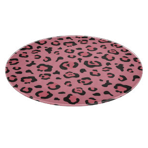 Illustration des Leopard-Rosa-Tieres Schneidebrett