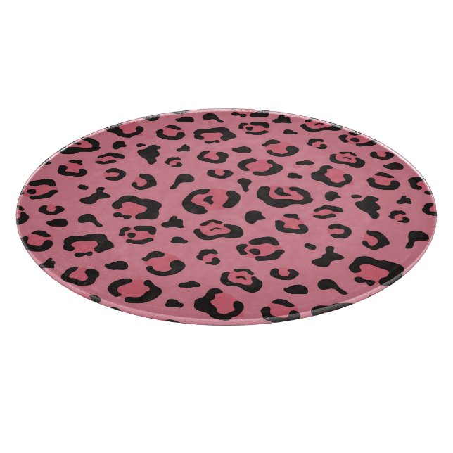 Illustration des Leopard-Rosa-Tieres Schneidebrett (Ecke)