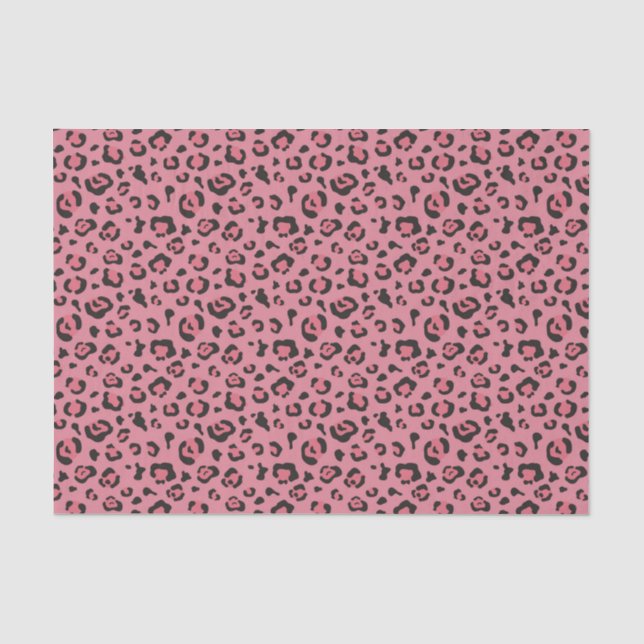 Illustration des Leopard-Rosa-Tieres Seidenpapier (Vorderseite)