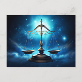 Illustration des Libra-Zodiaks Postkarte