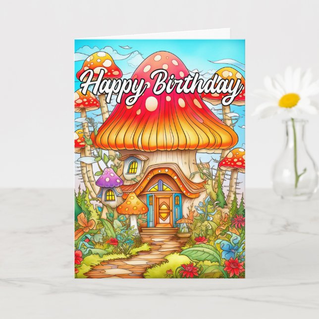 Illustration des Magischen Mushroom House Karte (Kleine Pflanze)