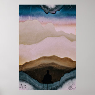 Illustration des Menschen mit meditierender Pose Poster