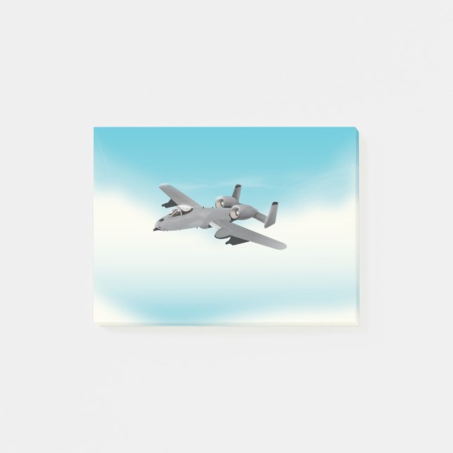 Illustration des militärischen Flugzeug A10 Post-it Klebezettel (Vorderseite)