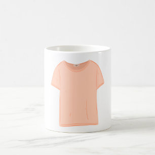 Illustration des Minimalistischen Peach-T-Shirts Kaffeetasse